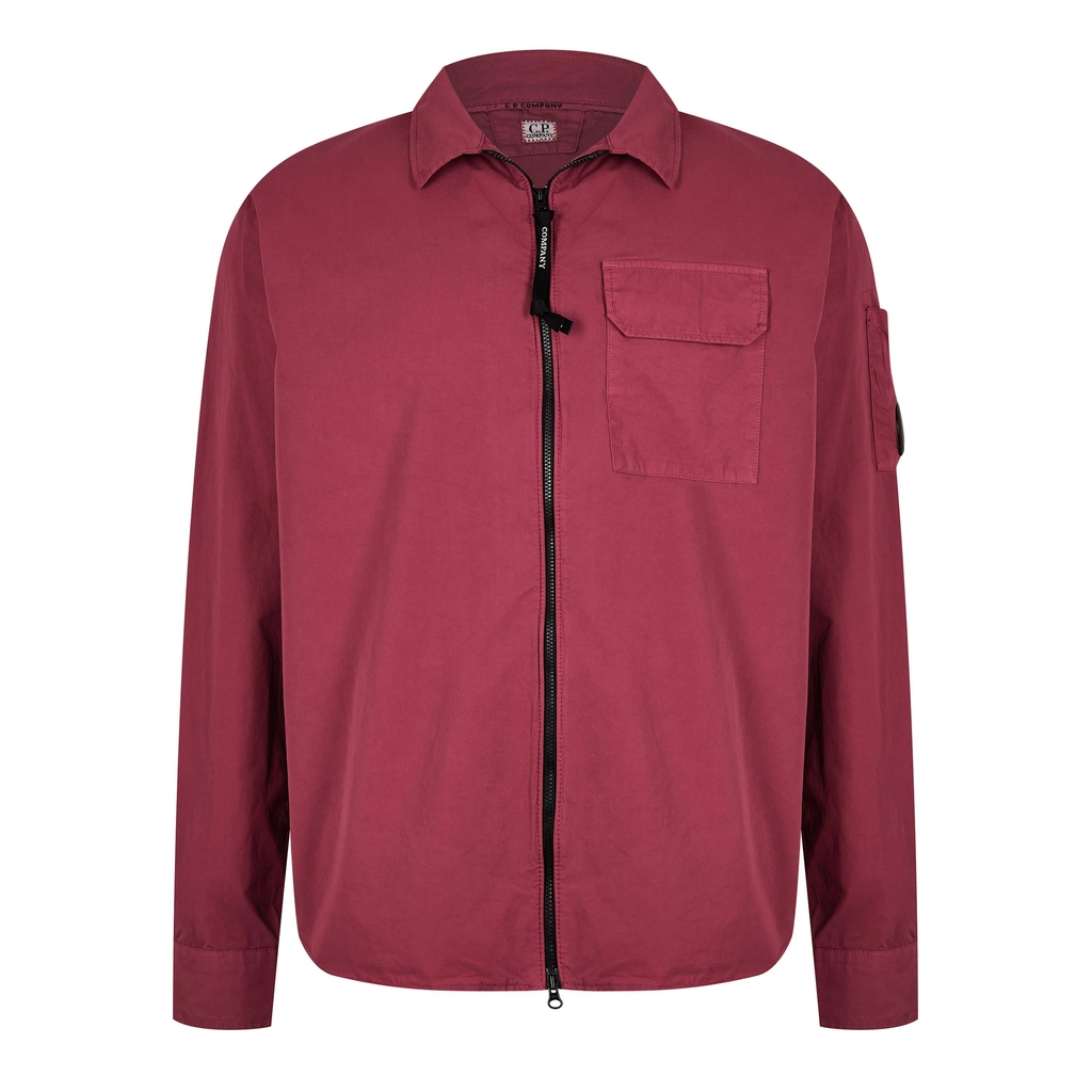 CP Company Zipped Overshirt - Red Bud 577